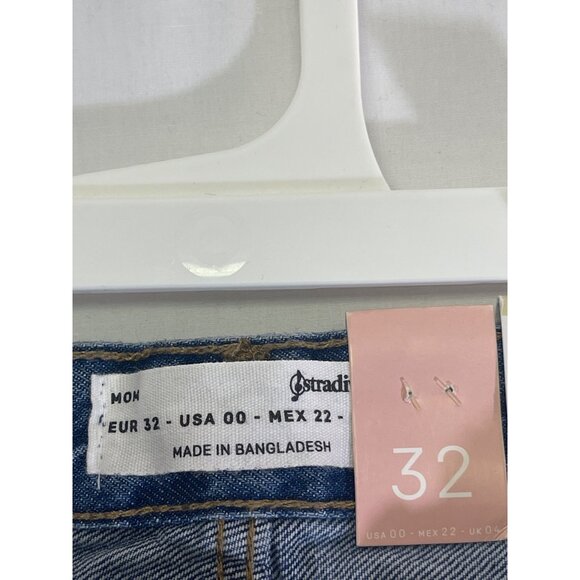 Stradivarius mom fit blue Jeans distressed super tiro alto size 00 - Picture 5 of 13